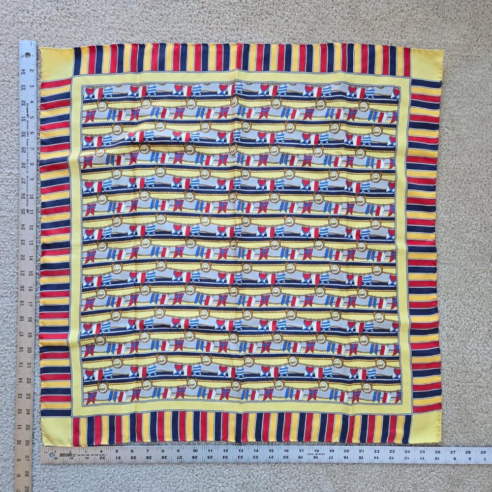 Franco Bassi Silk Square Scarf Signal Flags Nautical Marine Diving Ocean - Picture 3 of 10